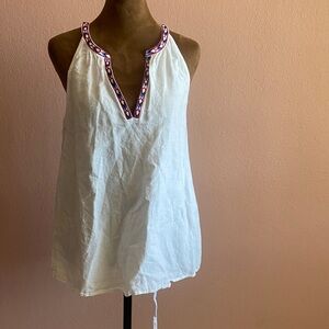 GAP White Top with Red and Blue Embroidery